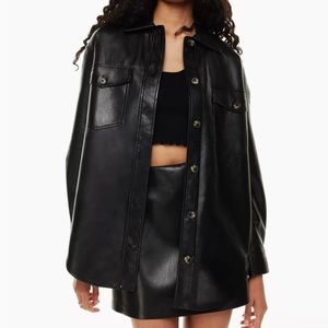 Aritzia | Wilfred Ganna Shirt Jacket in Black Leather